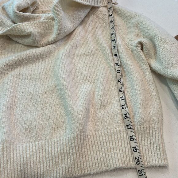 Anthropologie Cream Off-the-Shoulder Sweater Cozy Knit - Picture 5 of 5